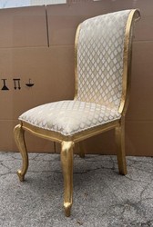 Casa Padrino Silla de Comedor Barroca de Lujo Motivo Oro / Oro Antiguo, Altura 105 cm