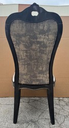 Casa Padrino Luxury Baroque Dining Chair Grey / Black / Gold H. 109 cm - Baroque Furniture