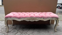 Casa Padrino Baroque Bench in Antique Style Pink / Silver 140 x 45 x 45 cm - Luxury Furniture