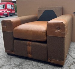 Casa Padrino Sillón de Lujo Estilo Barroco - Marrón / Gris / Negro - 93 x 73 cm