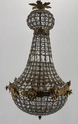 Casa Padrino Baroque Crystal Chandelier in Antique Brass, Diameter 43 cm, Height 73 cm