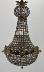 Casa Padrino Baroque Crystal Chandelier in Antique Brass, Diameter 43 cm, Height 73 cm