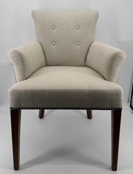 Casa Padrino Luxury Dining Chair with Armrests in Grey / Brown - 59 x 65 x H. 86 cm