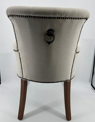 Casa Padrino Luxury Dining Chair with Armrests in Grey / Brown - 59 x 65 x H. 86 cm