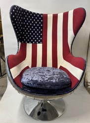 Casa Padrino Aluminium Swivel Chair USA Design Silver, 70 x 107 x 50 cm - Aviator Style Furniture