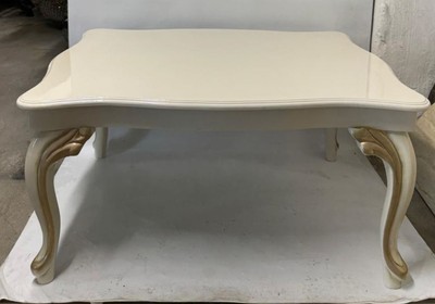 Casa Padrino Luxury Baroque Coffee Table Cream / Gold 105 x 75 x 52 cm - Handcrafted Living Room Table