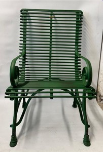 Casa Padrino Art Nouveau Garden Chair with Armrests in Green, H. 105 cm - Handcrafted Wrought Iron Chair