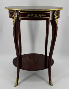 Casa Padrino Baroque Side Table in Antique Style Dark Brown / Gold 55 x 39 x H. 77 cm