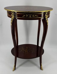 Casa Padrino Mesa auxiliar barroca estilo antiguo Marrón oscuro / Oro 55 x 39 x H. 77 cm