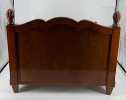 Casa Padrino Cama para perros barroca de lujo en madera de roble maciza marrón / gris 70 x 55 x 40 cm
