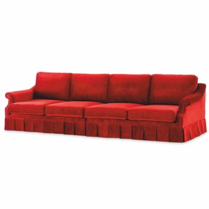 Casa Padrino canapé de luxe en velours rouge 316 cm - Meubles de salon et d'hôtel de luxe