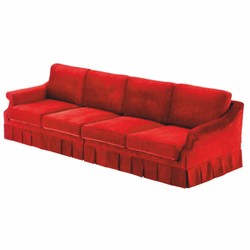 Casa Padrino canapé de luxe en velours rouge 316 cm - Meubles de salon et d'hôtel de luxe