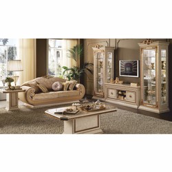 Casa Padrino Divano Barocco di Lusso Oro / Crema 228 cm - Mobili Barocchi - Fatto in Italia