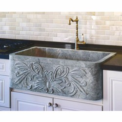 Casa Padrino Lavabo Art Nouveau Grigio 81,2 cm - Lavabo Rettangolare in Pietra Naturale