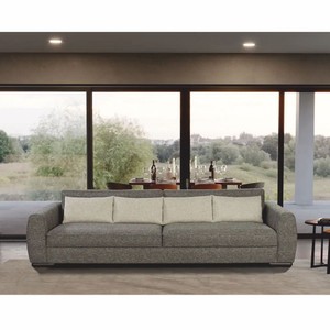 Casa Padrino canapé de luxe gris / noir 337 cm - Meubles de salon et d'hôtel de luxe