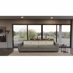 Casa Padrino canapé de luxe gris / noir 337 cm - Meubles de salon et d'hôtel de luxe