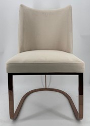 Casa Padrino Silla de comedor de lujo estilo barroco crema y bronce 50 x 90 cm