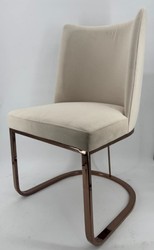 Casa Padrino Silla de comedor de lujo estilo barroco crema y bronce 50 x 90 cm