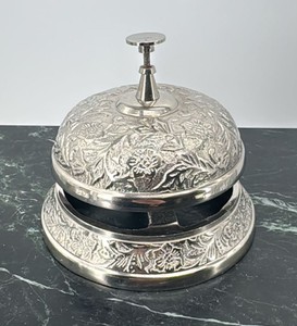 Casa Padrino Antique Style Table Bell made of Aluminium Silver, Ø 12 x H. 14 cm - Luxury Catering Accessories