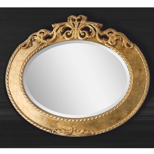 Ovaler Luxus Barock Spiegel Wandspiegel Gold