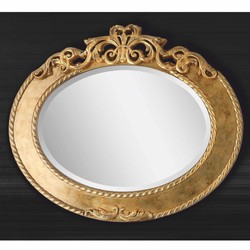 Ovaler Luxus Barock Spiegel Wandspiegel Gold