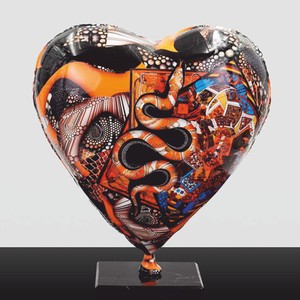 Casa Padrino globo decorativo en forma de corazón colorido Al. 30 cm - Decoración de escritorio