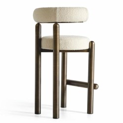 Luxus Edelstahl Barstuhl Creme Bronze
