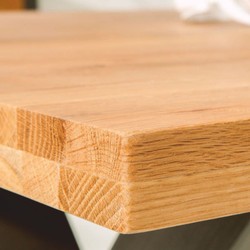 Casa Padrino Mesa de Comedor Natural / Negro 200 cm - Mesa de Cocina Rectangular