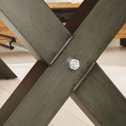 Casa Padrino Mesa de Comedor Natural / Negro 200 cm - Mesa de Cocina Rectangular