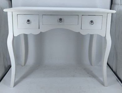 Casa Padrino Consola estilo casa de campo con 3 cajones Blanco 98 cm - Mueble de pino macizo