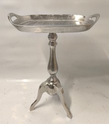 Casa Padrino Table d'appoint en aluminium argenté 48 x 28 x H. 59 cm - Meuble de luxe élégant