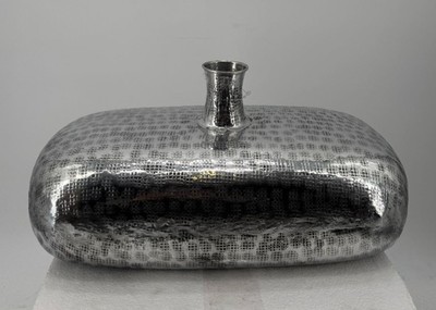 Casa Padrino Aluminium Deko Vase Silber 39 cm - Aluminium Deko Accessoires