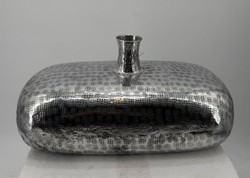 Casa Padrino Vase Décoratif de Luxe en Aluminium Argenté 39 x 27 x 14 cm - Accessoire d'Intérieur Élégant