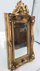 Casa Padrino Espejo de Pared Barroco con Consola Oro Antiguo 34,5 x 68 cm - Set de Espejo Estilo Barroco