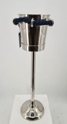 Luxus Weinkühler mit Ständer Silber Dunkelblau