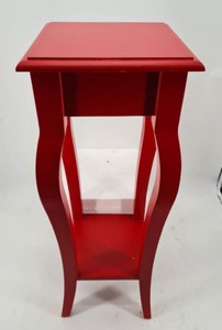 Casa Padrino Mesa auxiliar estilo casa de campo en rojo - Madera y MDF, 30 x 30 x 90 cm