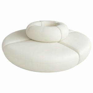 Casa Padrino divano di lusso crema Ø 340 x A. 72 cm - Divano modulare rotondo in ecopelle
