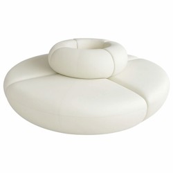 Casa Padrino divano di lusso crema Ø 340 x A. 72 cm - Divano modulare rotondo in ecopelle