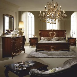 Casa Padrino letto matrimoniale barocco di lusso marrone scuro / oro - Mobili barocchi - Fatto in Italia