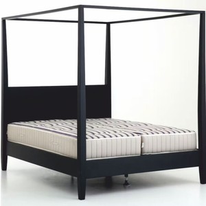 Country style canopy bed in black oak