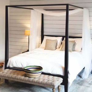 Landhausstil Bett Doppelbett Himmelbett Schwarz