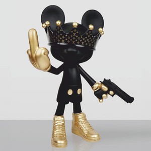 Casa Padrino decorative sculpture black / gold H. 120 cm - Living room & garden figure