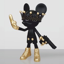 Casa Padrino decorative sculpture black / gold H. 120 cm - Living room & garden figure
