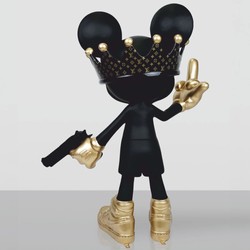 Casa Padrino decorative sculpture black / gold H. 120 cm - Living room & garden figure