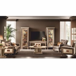 Casa Padrino fauteuil baroque de luxe gris / blanc / marron / cuivre - Fabriqué en Italie