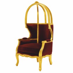 Casa Padrino Fauteuil Trône Baroque de Luxe Bordeaux Rouge / Or - Magnifique Meubles Baroque