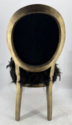 Casa Padrino Chaise de Salle à Manger Baroque de Luxe Crow Noir Or Antique 50 x 60 x 104 cm