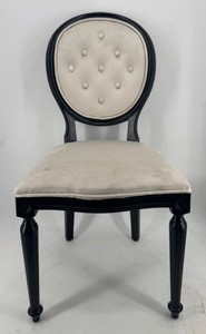 Casa Padrino Silla de comedor barroca de lujo estilo barroco Gris / Negro - Ancho 50 cm, Profundidad 52 cm, Altura 99 cm