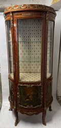 Casa Padrino Vitrine Baroque avec Porte en Verre Marron - Meuble de Style Antique en Bois Massif - 90 x 45 x 175 cm