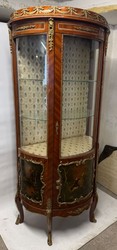 Casa Padrino Vitrine Baroque avec Porte en Verre Marron - Meuble de Style Antique en Bois Massif - 90 x 45 x 175 cm